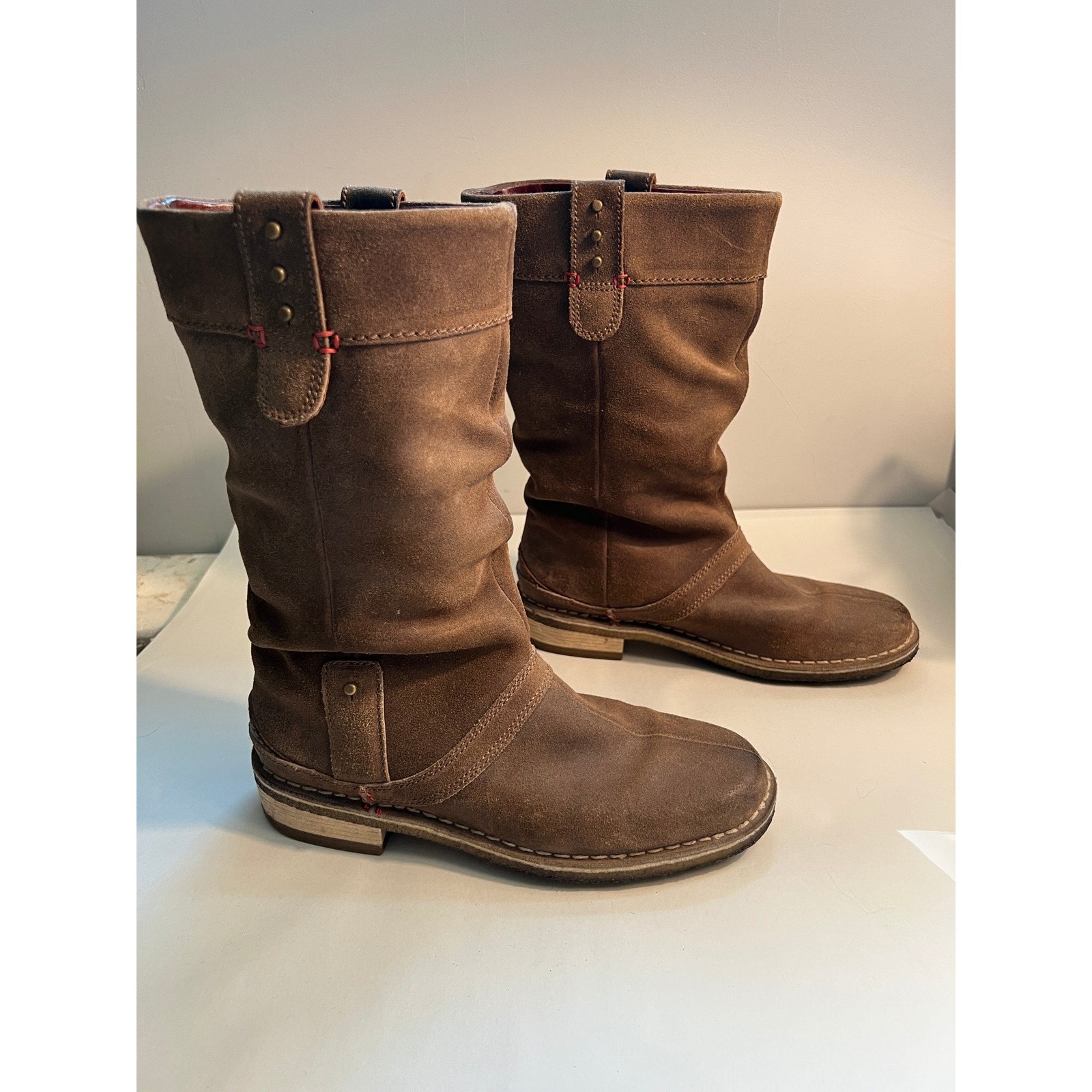 Clarks Originals Soho Houston Suede Leather Moto Boots Sz 8m